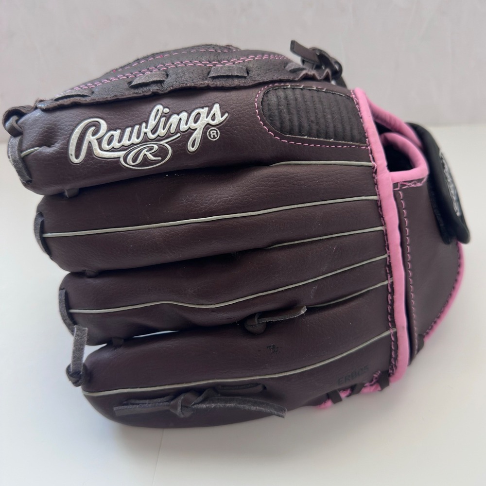 Rawlings 11" Youth Fastpitch Softball Glove – Brown & Pink (Model ERBC5)
